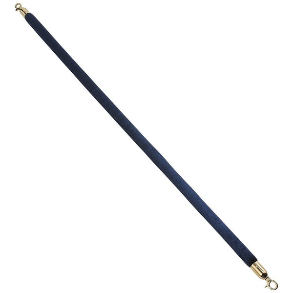 Global Industrial Velour Rope 59 With Ends For Portable Gold Post, Blue 269385BL